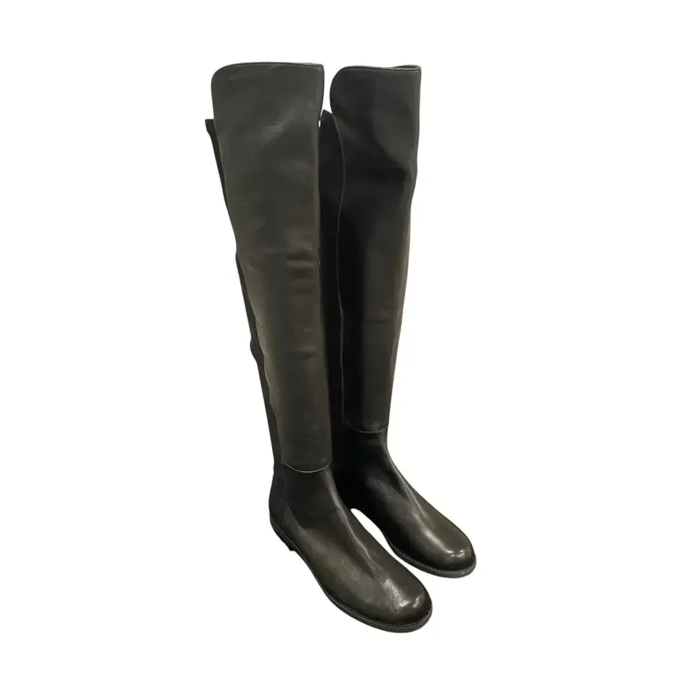 Stuart Weitzman 5050 Over The Knee Boots Pull On Grunge Leather Fall Casual 6B